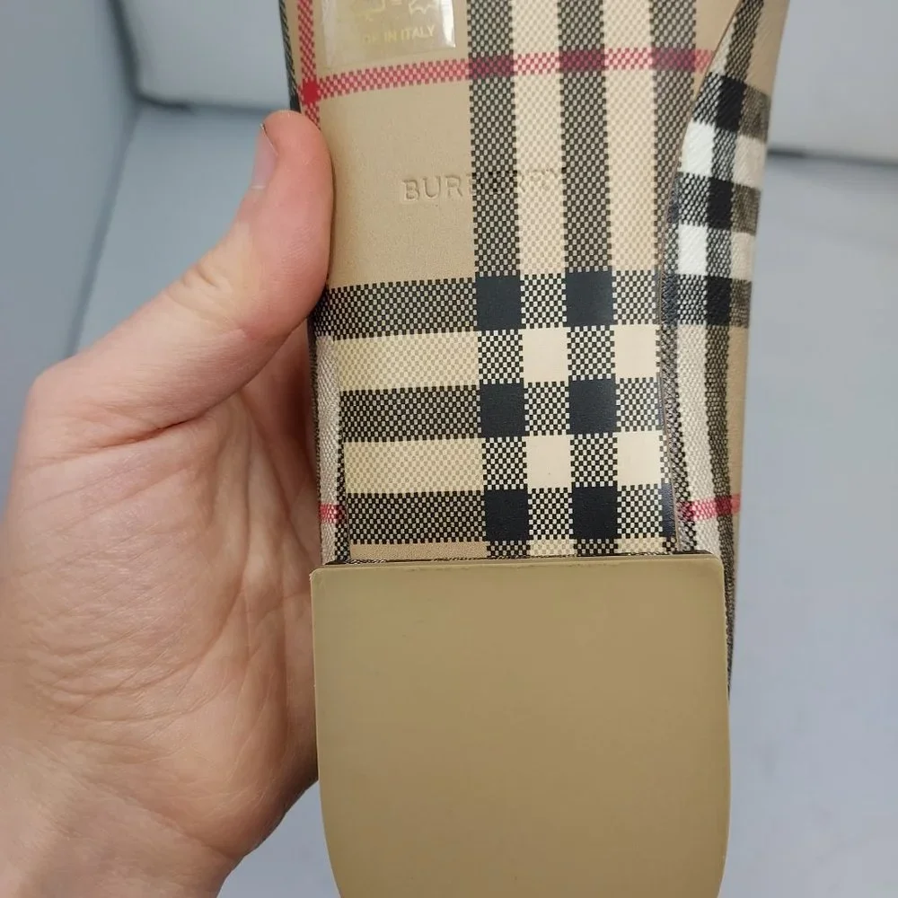 Burberry Joy Vintage Check Archive Beige Ballerina Flat Shoes - Picture 12 of 12